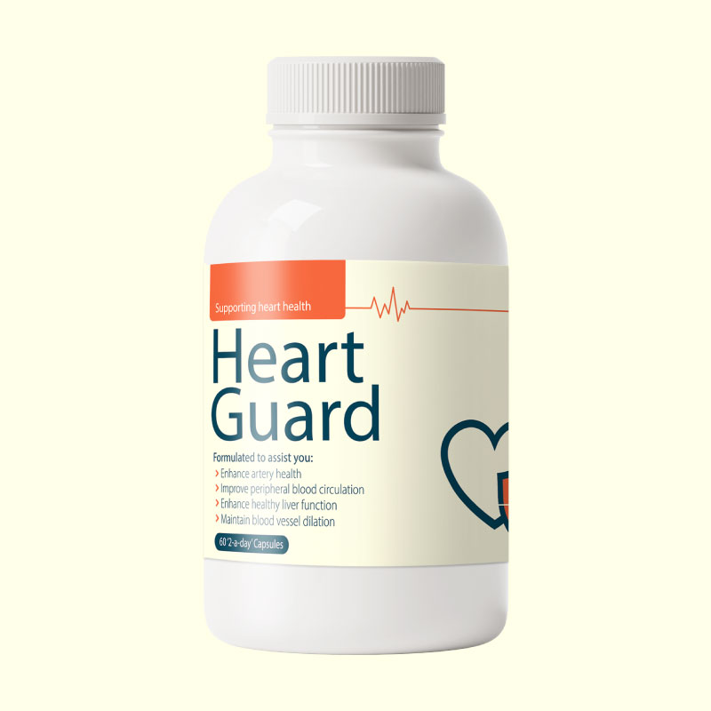 One bottle of Heart Guard supplement displayed on a yellow background.